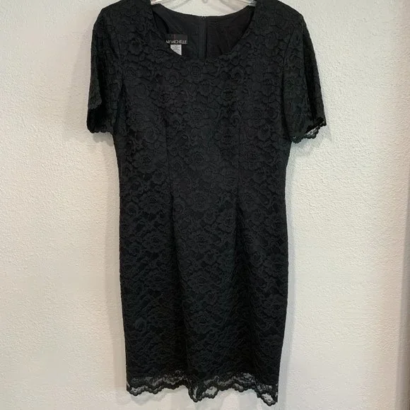 my michelle black dress | Dresses | My Michelle Velvet Stretch Long Length Scope Neck Size M Sharp cuts My Michelle Junior Women's Formal